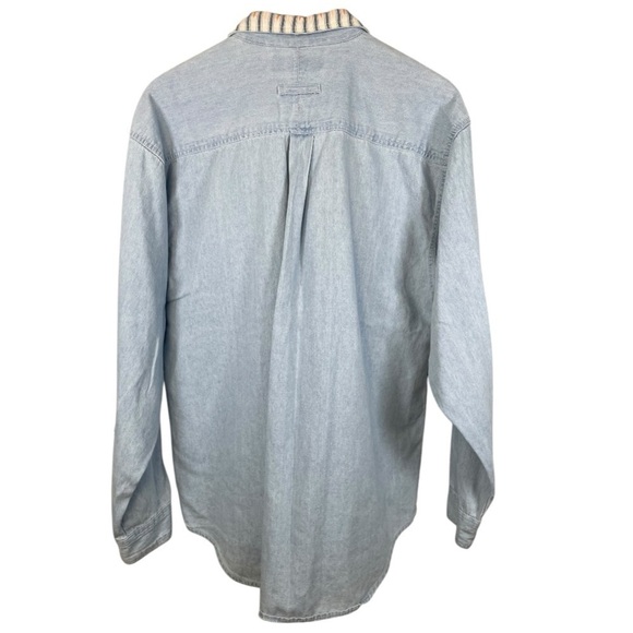 Vintage Traditional Diner Women’s Long Sleeve Easter Bunny Button Front Shirt - Picture 3 of 3